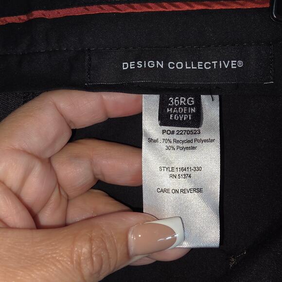 Design Collective Dress Pants Men 36R Gray Charcoal Flat Front Classic Fit Slack - Picture 10 of 11